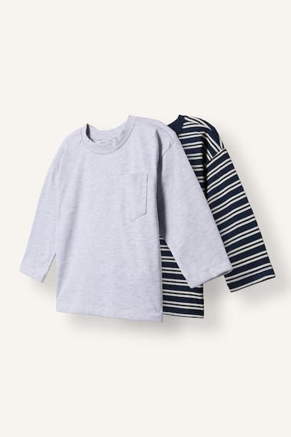 Baby Boy 2-Pack Striped Crew Neck Long Sleeve T-Shirts
