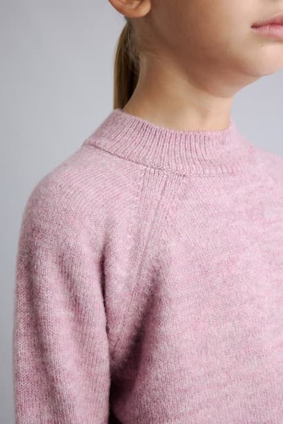 Girl Raglan Sleeve Crew Neck Basic Knit Pullover (4)