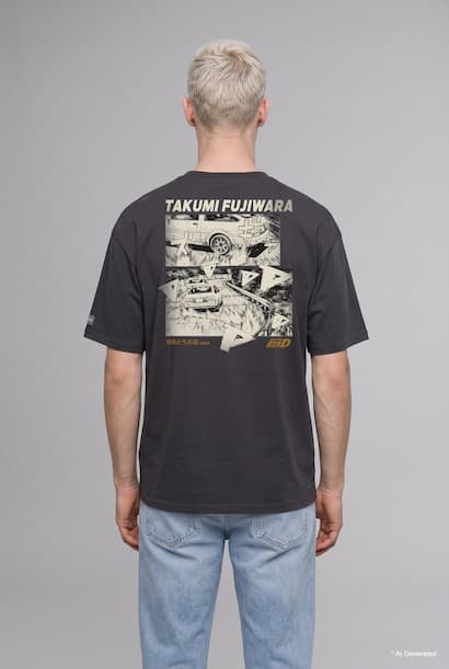 Boxy Fit Crew Neck Printed Short Sleeve T-Shirt