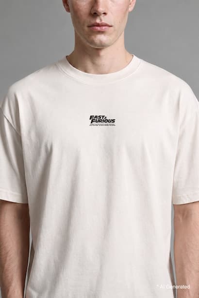 Boxy Fit Fast & Furious Printed Crew Neck Short Sleeve T-Shirt (4)