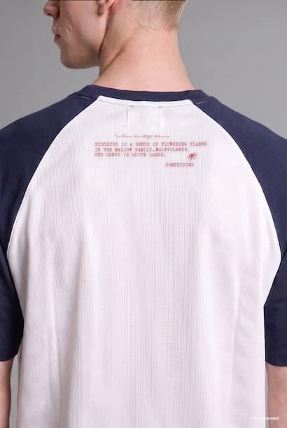 Boxy Fit Printed Textured Knit Short Sleeve Crew Neck T-Shirt