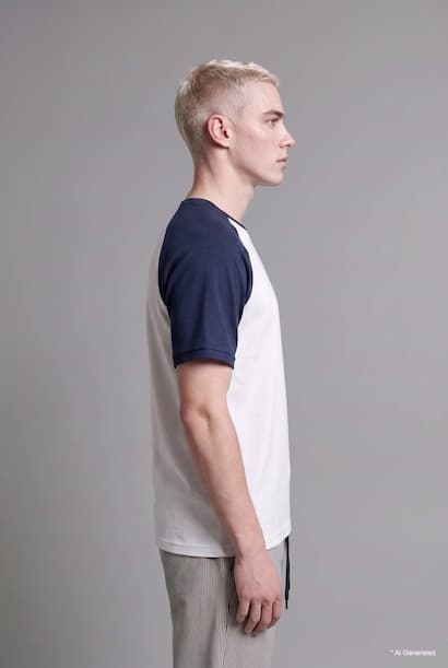 Boxy Fit Printed Textured Knit Short Sleeve Crew Neck T-Shirt (4)