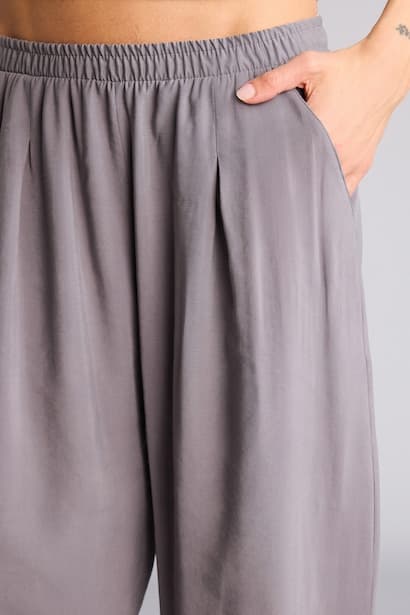 Regular Fit Regular Hem Linen Look Trousers (4)