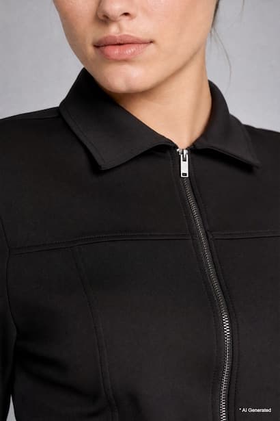 Standard Fit Scuba Fabric Polo Collar Sports Top Sportswear (٤)
