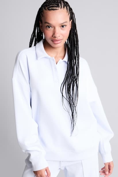 Oversize Polo Neck Sports Sweatshirt Sportswear