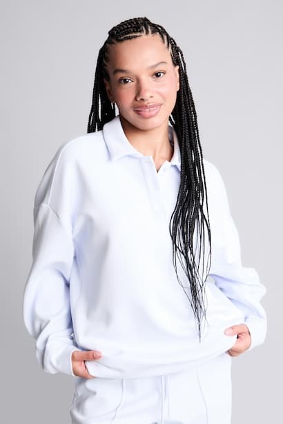 Oversize Polo Neck Sports Sweatshirt Sportswear (٣)