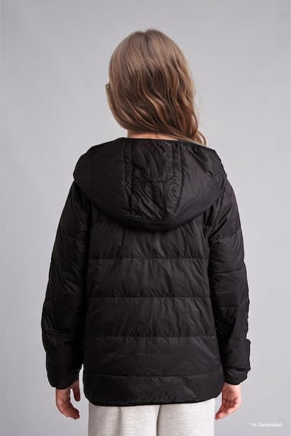 Girl Waterproof Hooded Down Puffer Jacket Coat (٤)