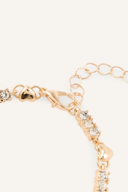 Woman 2-Pack Gold Stone Bracelets Jewellery (٤)