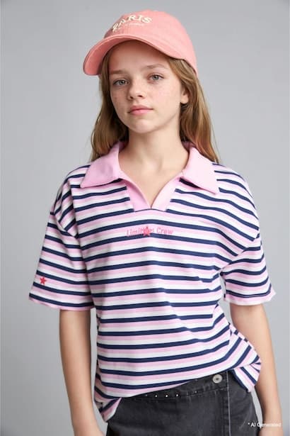 Girl Patterned Polo T-Shirt (3)
