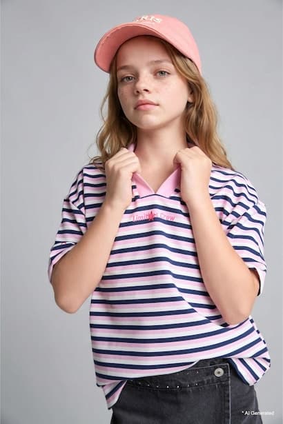 Girl Patterned Polo T-Shirt (4)