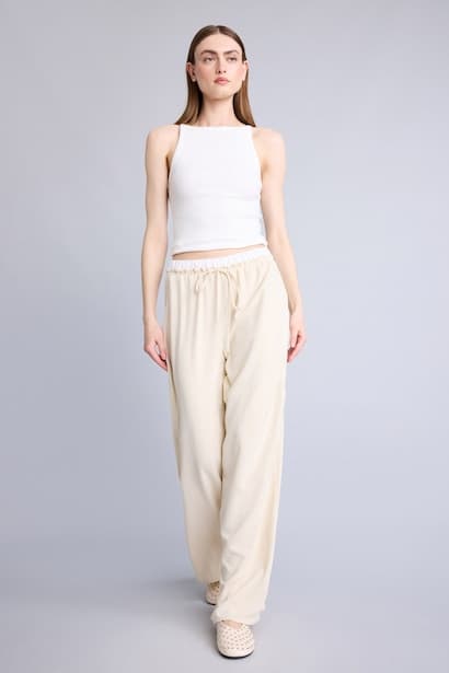 Regular Fit High Waist Wide Leg Aerobin Trousers