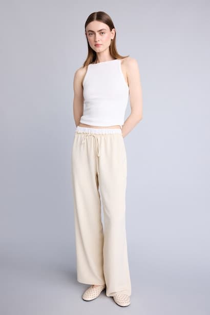 Regular Fit High Waist Wide Leg Aerobin Trousers (٣)