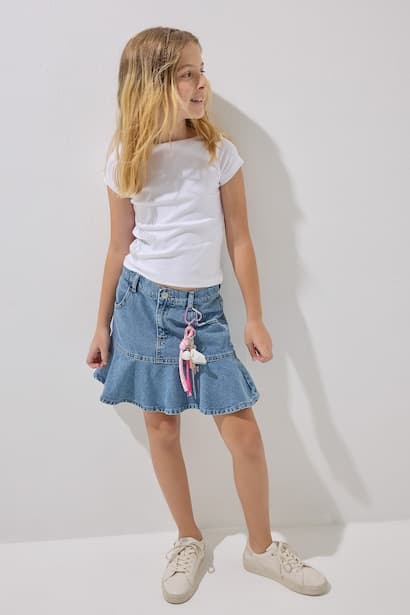 Girl 100% Cotton Blue Denim Skirt