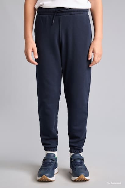 Boy Regular Fit Navy Elastic Waist Pants (3)