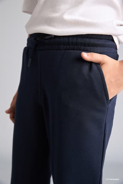 Boy Regular Fit Navy Elastic Waist Pants (4)