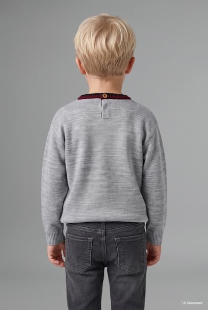 Baby Boy Oversize Basic Car Pattern Pullover (٤)