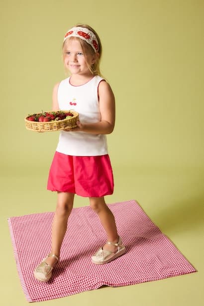 Baby Girl Balloon Fit Elastic Band Shorts