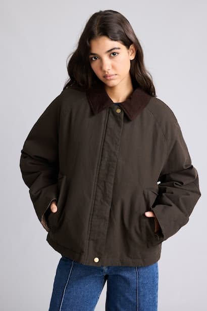 Regular Fit Shirt Collar Cotton Jacket