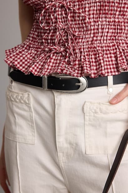 Manuka x Defacto Woman Rectangular Buckle Faux Leather Belt