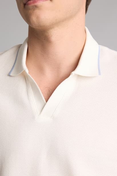 Regular Fit 100% Cotton Ecru Short Sleeve Polo T-Shirt (4)
