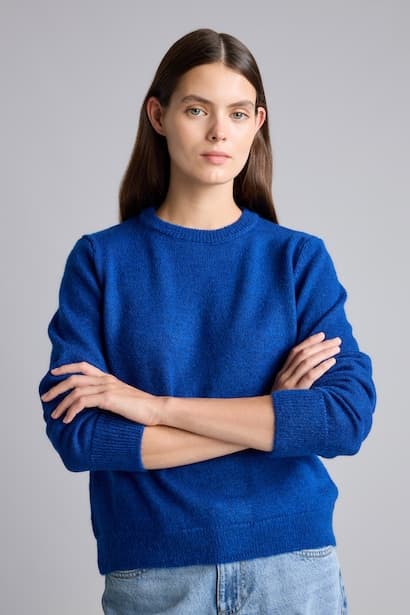 Regular Fit Basic Crew Neck Knit Pullover (٣)