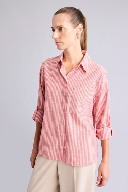 Regular Fit Shirt Collar Flamed Cotton Shirt (3)