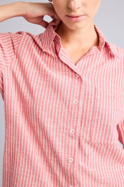 Regular Fit Shirt Collar Flamed Cotton Shirt (4)