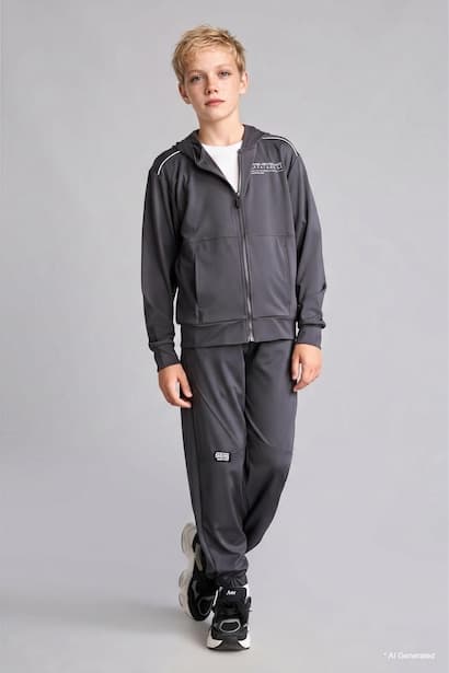 Boy Oversize Fit Scuba Anthracite Trousers