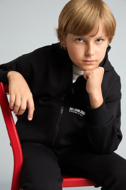 Boy Printed Zip-Up Hoodie Cardigan (٣)