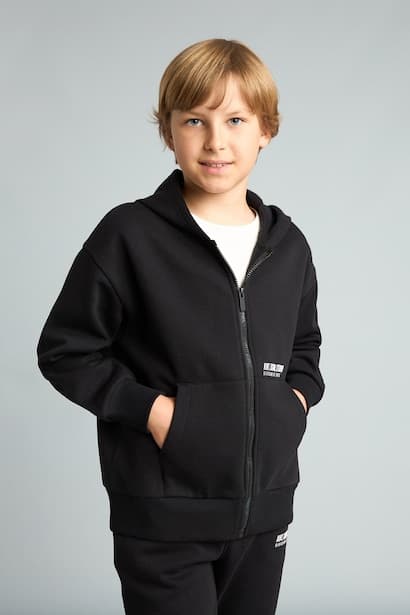 Boy Printed Zip-Up Hoodie Cardigan (٤)