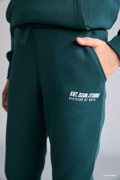 Boy Heavy Fabric Elastic Leg Jogger Sweatpants (3)