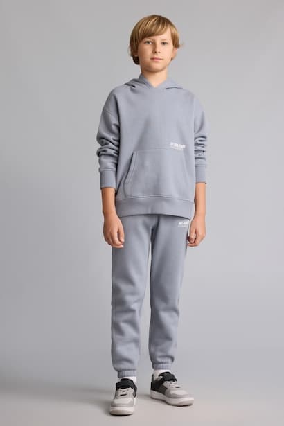 Boy Printed Elastic Leg Heavy Fabric Joggers Trousers