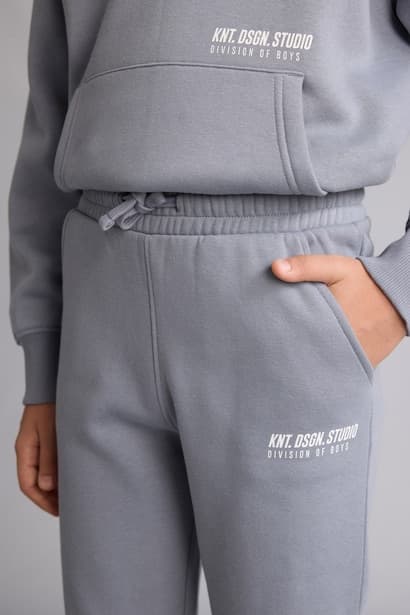Boy Printed Elastic Leg Heavy Fabric Joggers Trousers (٤)