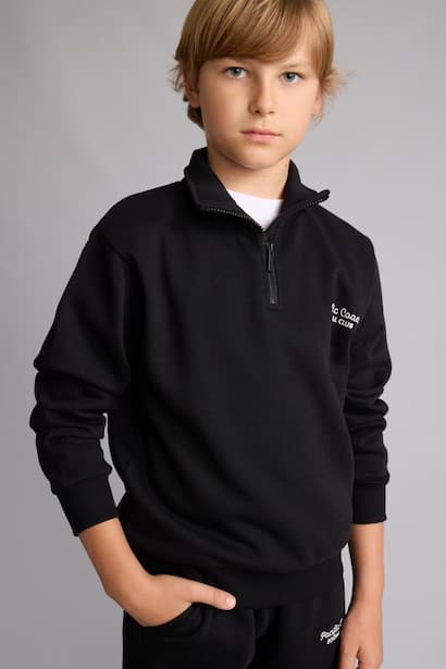 Boy Regular Fit Half-Zip Soft Lining Sweatshirt