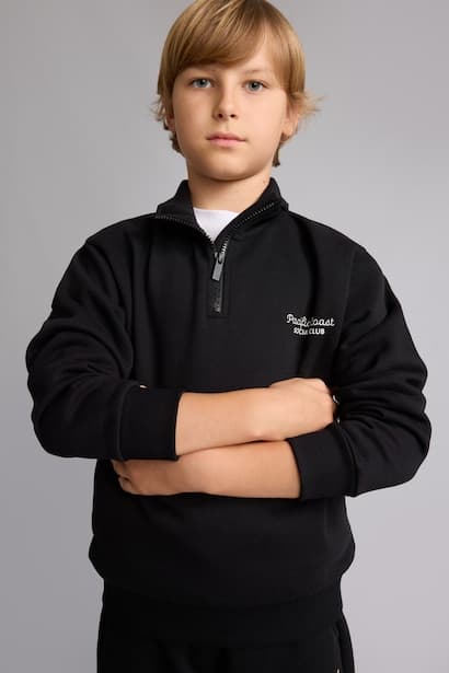 Boy Regular Fit Half-Zip Soft Lining Sweatshirt (3)