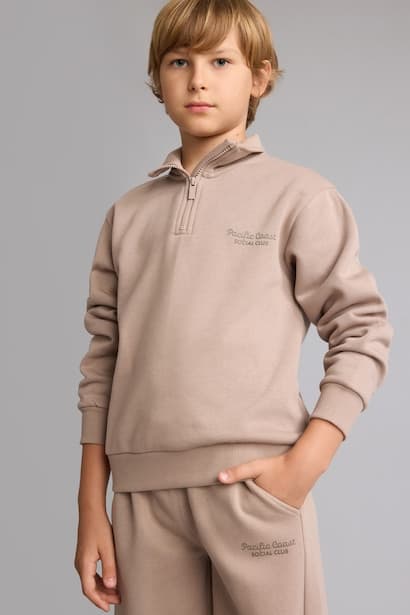Boy Regular Fit Half-Zip Soft Lining Sweatshirt