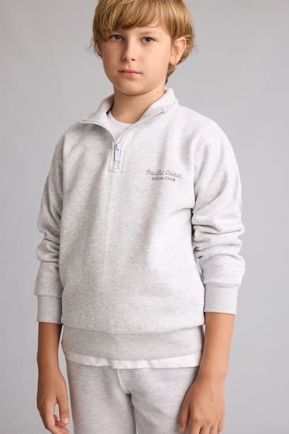 Boy Regular Fit Half-Zip Soft Lining Sweatshirt