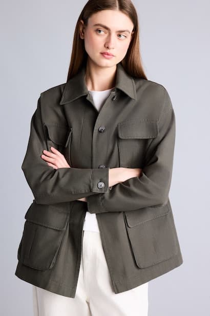 100% Cotton Regular Fit Collared Jacket