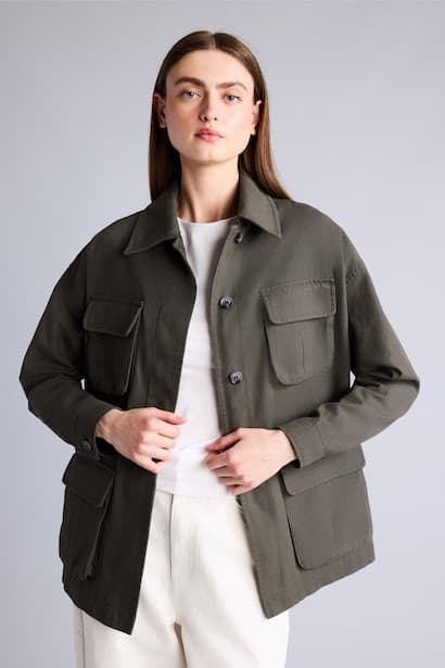 100% Cotton Regular Fit Collared Jacket (3)