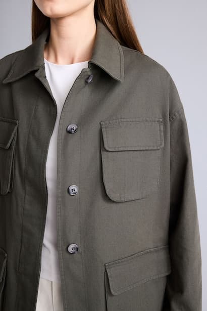 100% Cotton Regular Fit Collared Jacket (4)