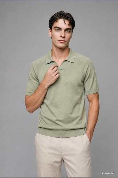 Knitwear Short Sleeve Polo T-Shirt (٣)