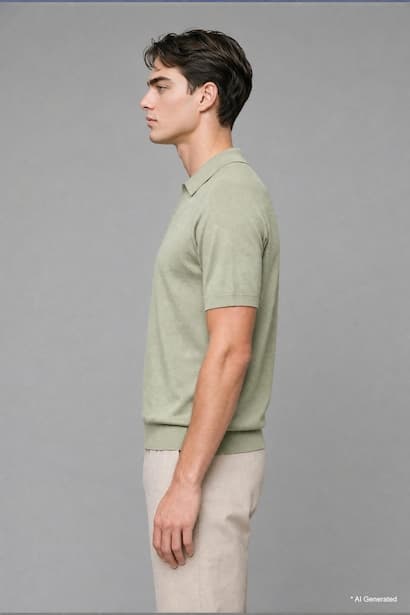 Knitwear Short Sleeve Polo T-Shirt (٤)