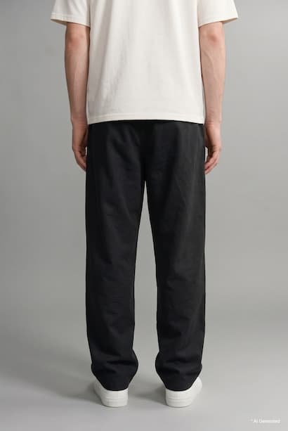 Balloon Fit Long Black Trousers (3)