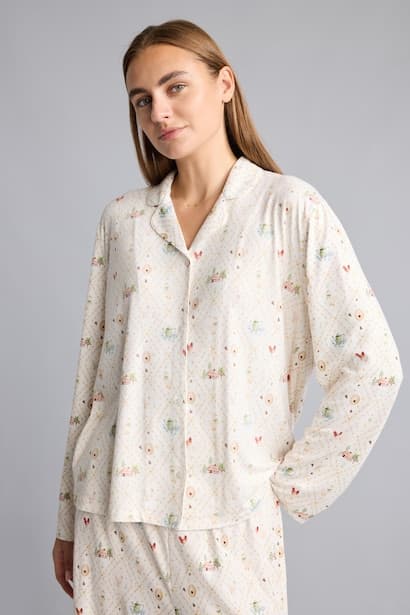 Regular Fit Long Sleeve Printed 2-Piece Pajama Set Homewear Set (٣)