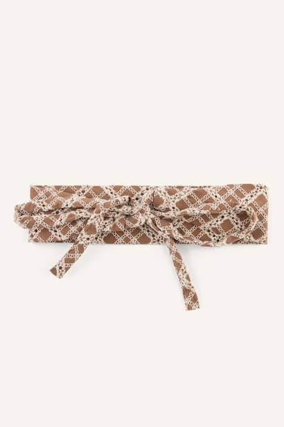 Woman Light Brown Plaid Hair Accessory Hair Accessories (٤)