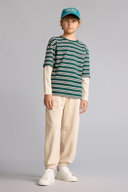 Boy 2 piece Oversize Fit Long Sleeve Top and Trousers Set