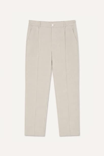 Regular Fit Pleated Beige Trousers (4)
