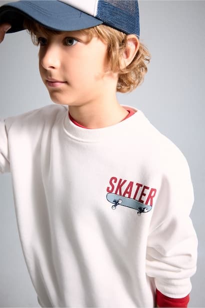 Oversize Fit Soft Hairy Inside Sweatshirt (٣)