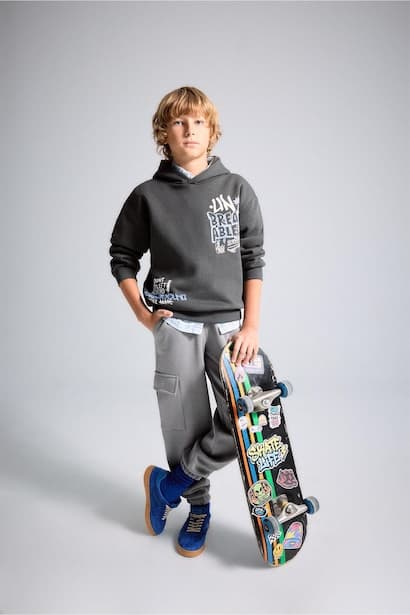Boy Heavy Fabric Elastic Leg Cargo Pants (3)