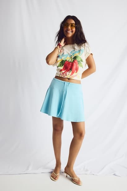 Tie Detail Mini Skirt